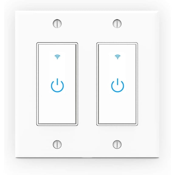 WiFi Light Smart Switch 2 Gang Touch Wall - Compatible With Alexa Google Assistant and IFTTT