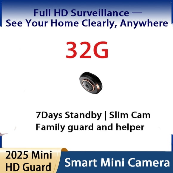WiFi Mini Smart Camera, 360° Panoramic View, HD Night Vision & Motion Detection Alarm, Multi-use Monitor for Pets, Elderly, Home Security & Car Surveillance