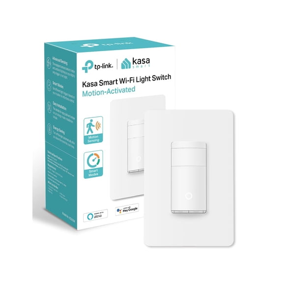 WiFi Motion Sensor Switch, Single Pole, Needs Neutral Wire, 2.4GHz Wi-Fi Light Switch, Compatible with Alexa & Google Home, UL Certified, No Hub Required(KS200M),White,1-Pack