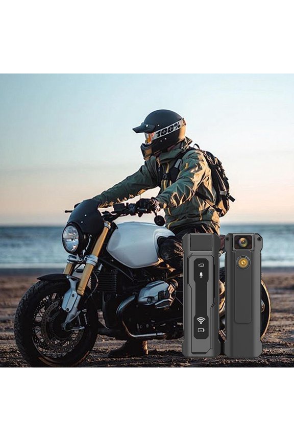 WiFi Motorcycle Dash Camera 1080P with Real-Time Phone Viewing, Built-in IR Night Vision and Electronic Image Stabilization, Suction Cup Mount for Bike Car Helmet