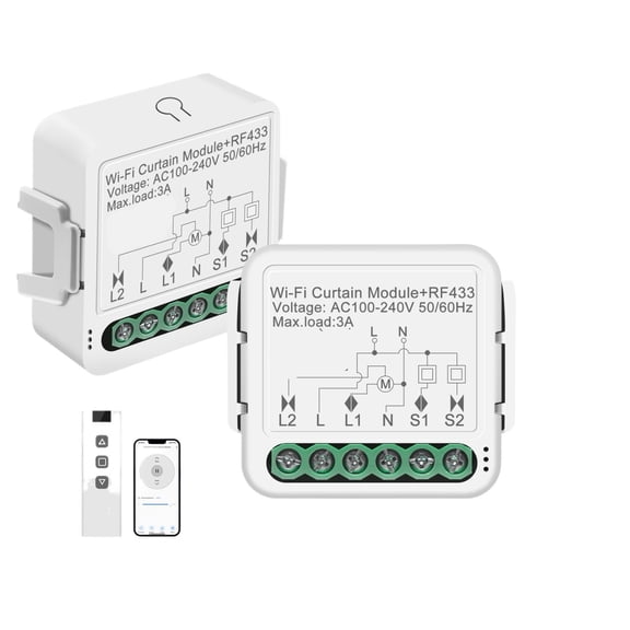 WiFi RF433 Curtain Switch Module for Electric Roller Shutter Blind Motor DIY Smart Home ,Universal Remote Adapter
