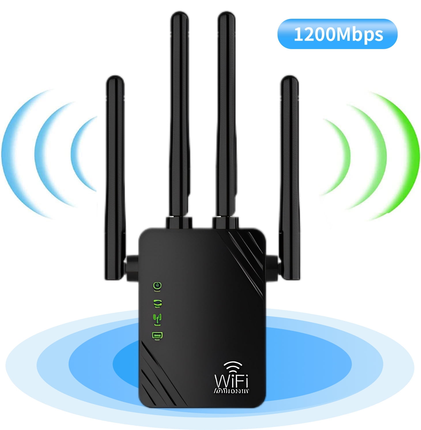 1200Mbps WiFi Range Extender Signal Booster, Covers up to 5000Sq.ft and 35  Devices, 2.4 & 5GHz Dual Band WiFi Repeater with Ethernet/LAN Port