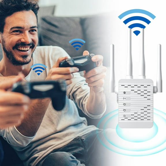 WiFi Range Extender, 300Mbps Wireless Repeater, Dual Band WiFi Signal Booster, Long Range Internet Amplifier, High Speed Network Router, Home Wireless Coverage Device