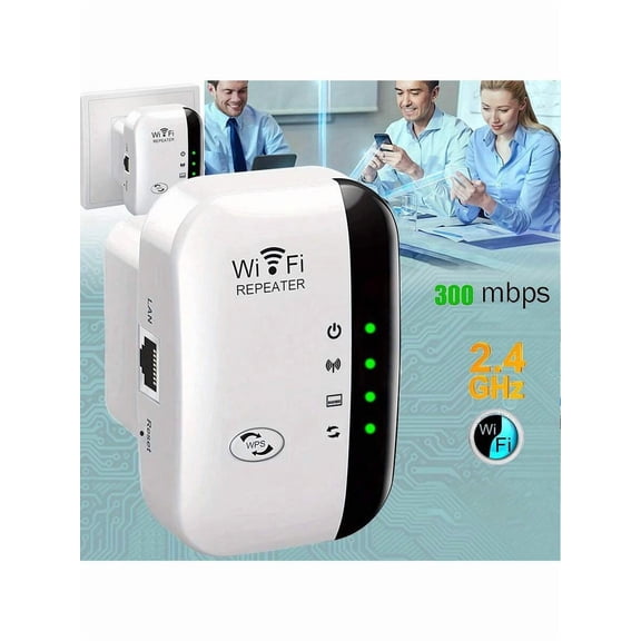 WiFi Range Extender - Boosts Wireless Network Coverage Up To 300Mbps, Long Range Repeater Access Point For Home And Office Use, US Plug