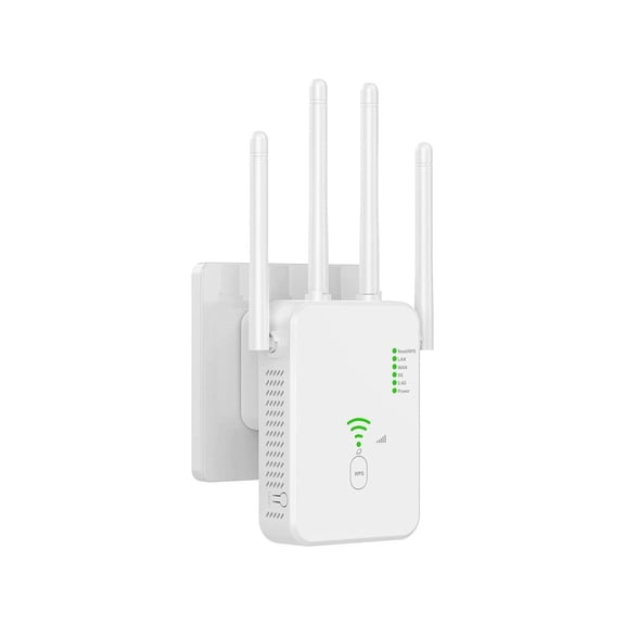 WiFi Range Extender Signal Booster, Up to 1200Mbps Dual Band WiFi Repeater with Ethernet Port Internet Booster for Home White
