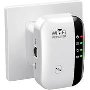 WiFi Range Extender Super Boost WiFi Up to 300Mbps Repeater, WiFi Signal Booster, Access Point Easy Set-Up 2.4G Network with Integrated Antennas LAN Port & Compact Designed Internet Booster