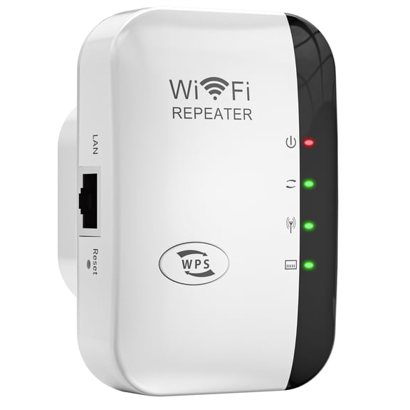 WiFi Range Extender Super Boost WiFi Up to 300Mbps Repeater, WiFi Signal Booster, Access Point Easy Set-Up 2.4G Network with Integrated Antennas LAN Port & Compact Designed Internet Booster