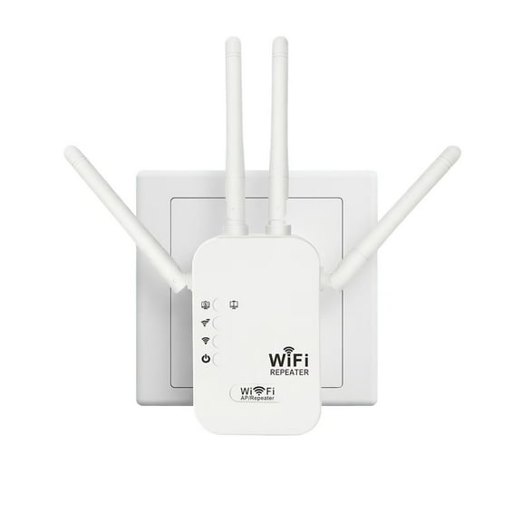 WiFi Range Extender Up to 12000 Sq.Ft Coverage, Up to 300Mbps with 4 High-Gain Antennas, 3-in-1 Mode with Ethernet Port, Easy Setup