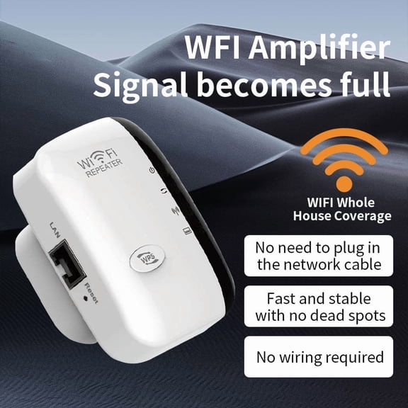 WiFi Range Extender WiFi Signal Booster Wireless Signal Amplifier 2.4GHz 300Mbps Band up to Internet Range Booster with Integrated Antennas LAN Port White