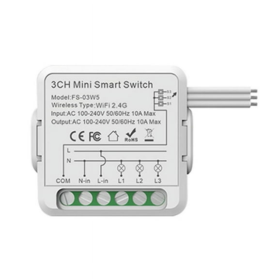 WiFi Relay Switch Module 10A 3 / 4 Channel AC100-240V Work with Alexa Home Mini Smart Switch Module