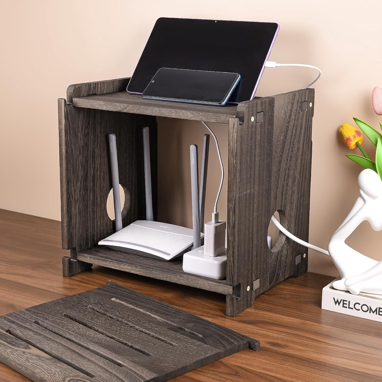 WiFi Router Storage Box Modem Cable Shelf Router Cover Router Shelf ...
