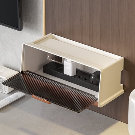 WiFi Router Storage Box | Power Strip & Cable Organizer | Fireproof Plastic Junction Box | Wall & Desktop Mount | 12.5x13.5x30cm | Includes 1 Organizer