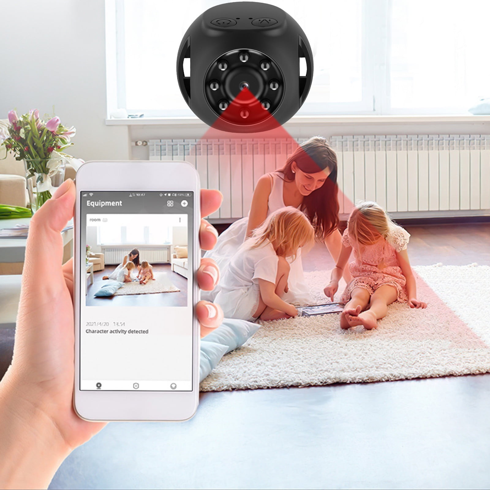 WiFi Security Camera Phone APP Indoor Surveillance Camera With Audio And Video Infrared