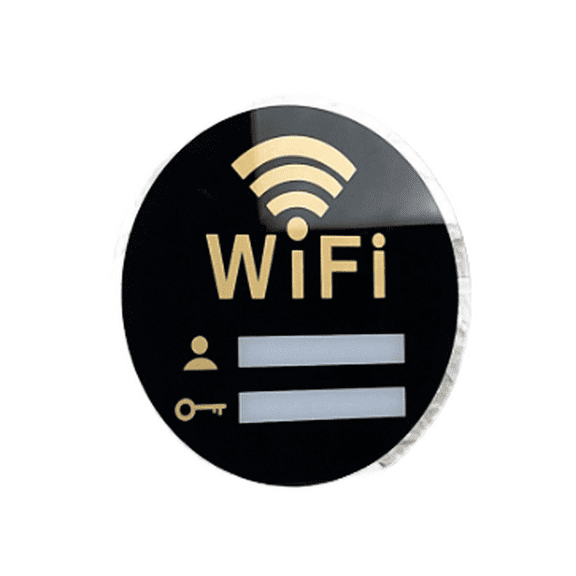 WiFi Sign for Home Air bnb Essentials for Hosts Round Acrylic Wifi Sign for Guests Business Home Restaurant Office Decor Signage Gift Wooden Base Wifi Password Sign for Air bnb Hosts Beach House