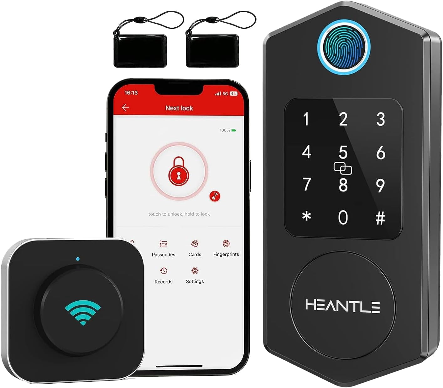 WiFi Smart Door Lock, SMONET Fingerprint Keyless Entry Keypad Deadbolt ...