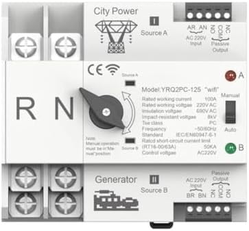 WiFi Smart Dual Power Automatic Transfer Switch 125A AC110V/220V/400V ...