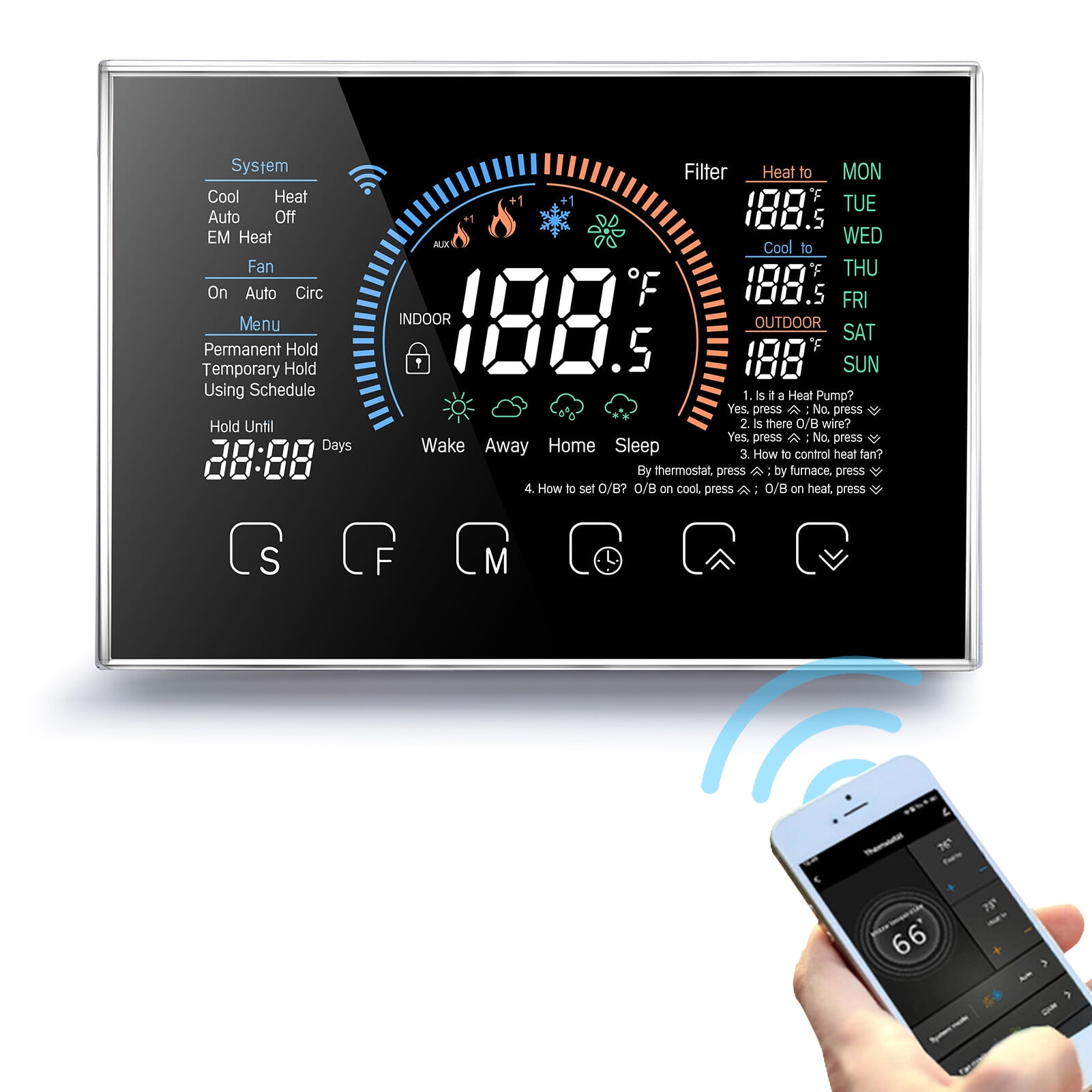 WiFi Smart Heat Pump Room Thermostat Temperature Controller