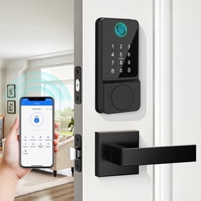 WiFi Smart Lock for Front Door with Handle, MUTAK Fingerprint Keyless Entry Deadbolt with Electronic Keypad, App Control