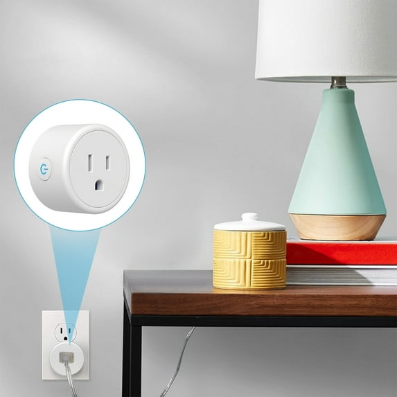 WiFi Smart Plug with Remote Control & Timer, Works with Alexa & Google Assistant, 10A Smart Socket No Hub Required, 2.4G Wi-Fi, 1-Pack