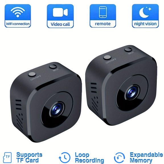 WiFi Smart Security Camera Indoor Outdoor, 480P HD Night Vision, 2-Way Audio, Motion Detection with AI Alert, Cloud/SD Storage, App Control