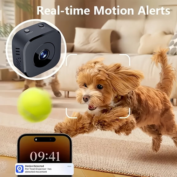 WiFi Smart Security Camera Indoor Outdoor, 480P HD Night Vision, 2-Way Audio, Motion Detection with AI Alert, Cloud/SD Storage, App Control