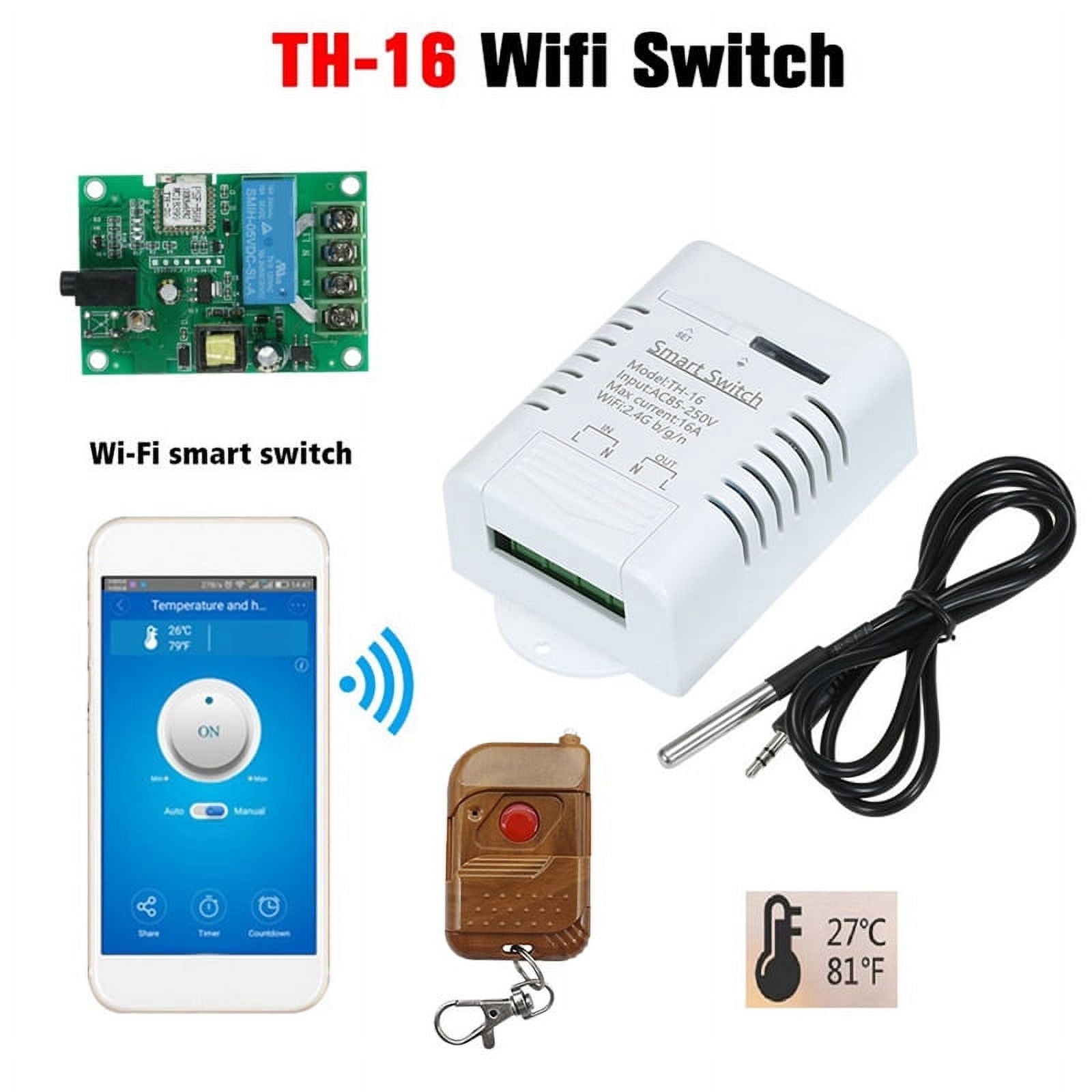 WiFi Smart Temperature Switch+ Remote 16A 3000W Temperature Monitor ...