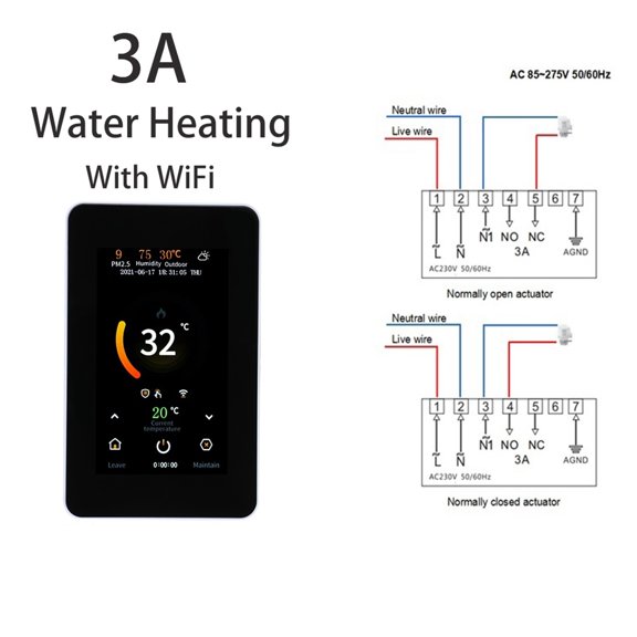 WiFi Smart Thermostat Electric Floor Heating Water Heating Temperature Controller CO2 And Humidity Sensor