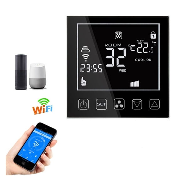 WiFi Smart Thermostat For Central Air Conditioner Fan Coil Units FCU Room Temperature Controller Cooling Heating Ventilation ,Easy to Operate