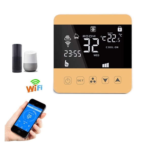 WiFi Smart Thermostat For Central Air Conditioner Fan Coil Units FCU Room Temperature Controller Cooling Heating Ventilation ,Easy to Operate