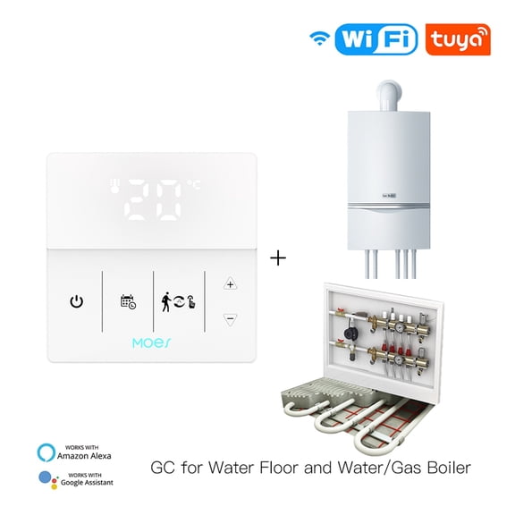 WiFi Smart Thermostat Gas Boiler Water Electric Floor Heating Controller Logo Color Adjustable Tuya Smart App Control ,Easy to Operate