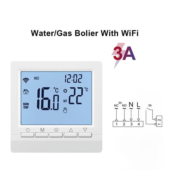 WiFi Smart Thermostat Temperature Controller Electric Floor Heating Water/Gas Boiler Thermostat Works Wireless ,Easy to Operate