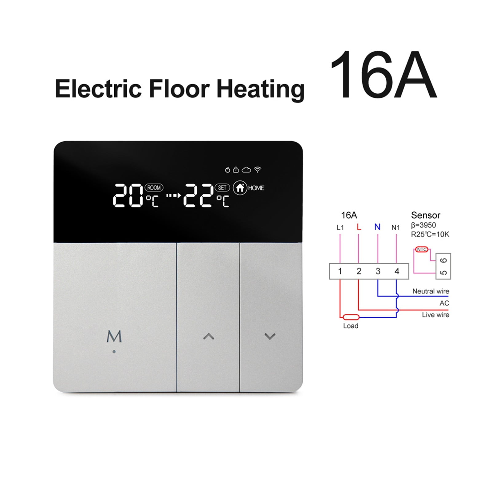 WiFi Smart Thermostat Temperature Controller, Tuya APP Remote Control