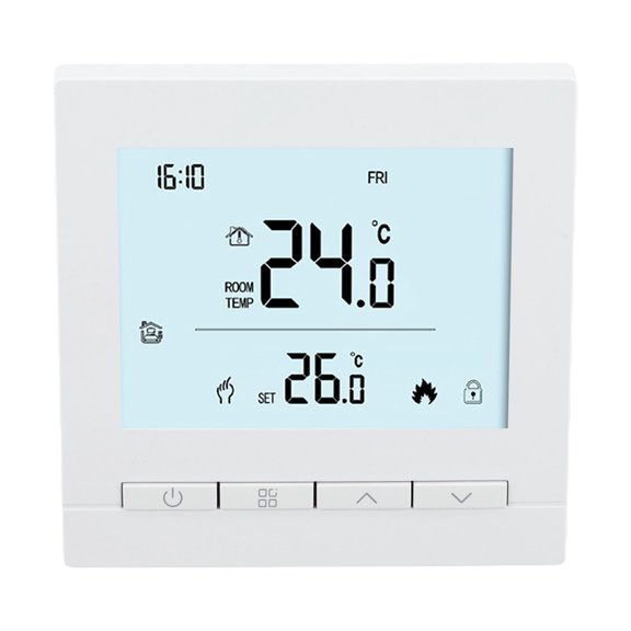 WiFi Smart Touchscreen Thermostat For Tuya App, Programmable For Gas Boiler, Water And Floor Heating, ABS Shell And Easy Installation For Home/Temperature Control(B)