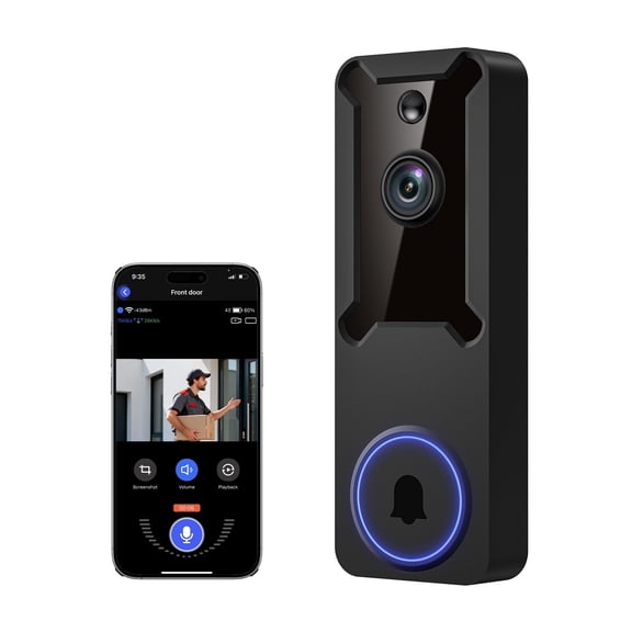 WiFi Smart Video Doorbell Camera with AI Human Detection, Two-Way Talk, IR Night Vision & Cloud Storage (No Receiver)