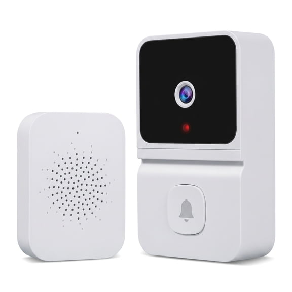 WiFi Smart Video Doorbell with Wireless Chime, HD Two-Way Audio Visual Intercom, Rechargeable Battery Powered Security Camera with Night Vision & Motion Detection, Arctic Pearl White