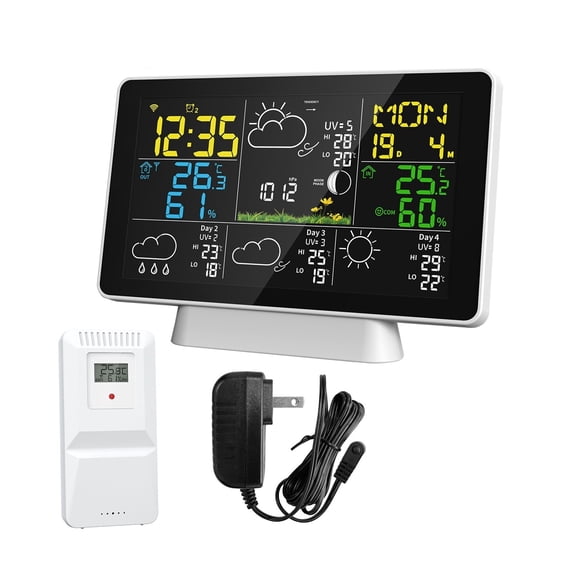 WiFi Smart Weather Station Temperature Humidity Meter Atmospheric Pressure Time Auto Calibration ,Weather Forecast