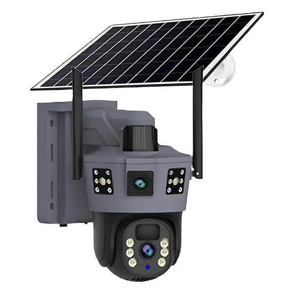 WiFi Solar Energy Monitoring Camera PTZ Outdoor Night Vision Screen Human Detection 6MP Security Protection CCTV Surveillance IP Camera
