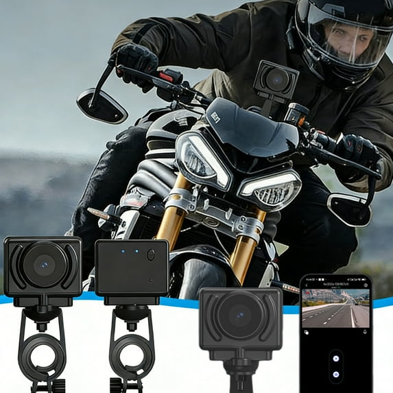 WiFi Sports Camera, Portable Action Camera with Loop Recording, Mini Cam for Motorcycle Bicycle Outdoor Adventures(Black)