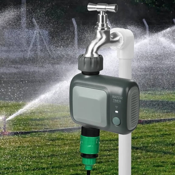 WiFi Sprinkler Timer Single Outlet, APP & Voice Control with Alexa, Brass Faucet Timer for Yard Watering
