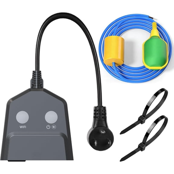 WiFi Sump Pump Alarm, Auto Pump Control, Backup Battery, IP65,110dB | Smart pump control and water alarm, free app alerts