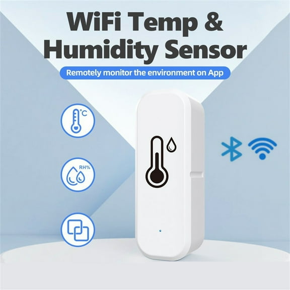WiFi Thermometer Hygrometer, Smart Humidity Temperature Sensor with App Notification Alert, Data Storage, Remote Monitor for Home, Greenhouse, Humidor White
