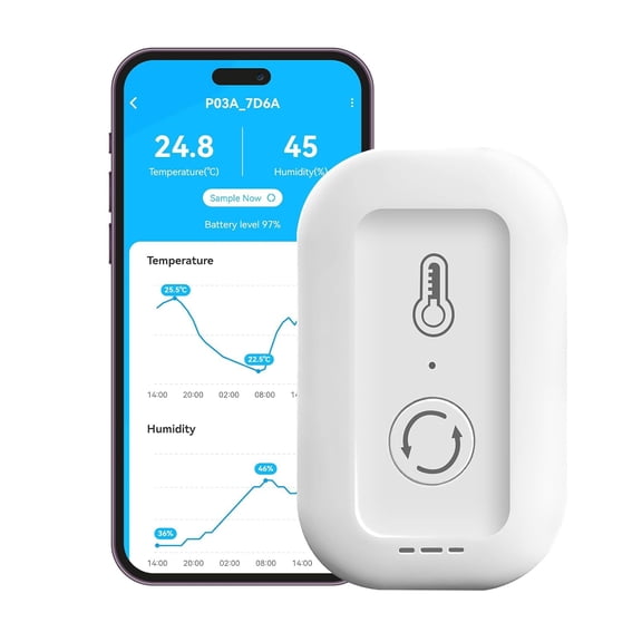 WiFi Thermometer Hygrometer-Smart Humidity & Temperature Sensor with Real-Time App Alerts, Indoor Use for Home, Greenhouse, Baby Room Only Support 2.4G Wi-Fi,no Display