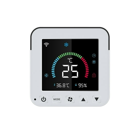 WiFi Thermostat Air Conditioner Temperature Humidity Infrared Controller USB LCD Touch Screen Black