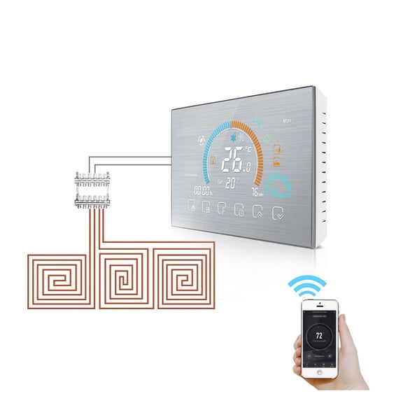 WiFi Thermostat Programmable Temperature Controller Underfloor Water/Gas Boiler Weather Station Tuya Smart Voice Control ,Easy to Operate