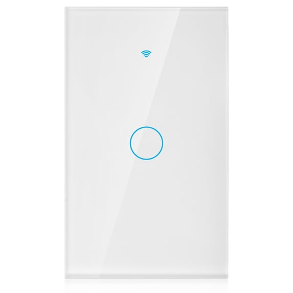 WiFi Touch Screen Switch Single Circle 1-Way Smart Wall Controller AC 90-250V / 25.4 cm