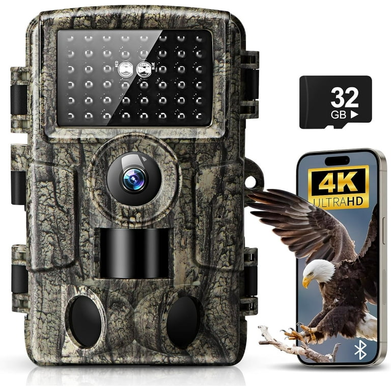 WiFi Trail Camera,4K 60MP Game Cameras with Night Vision Motion