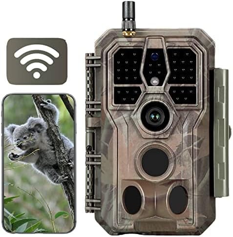 WiFi Trail Camera Game Cam 64MP 1296P HD Video Sound Recording, Clear Night Vision & 0.1s High Sensitivity Motion Detection 120° Wide Angle for Wildlife, Observation of Backyard, Farm
