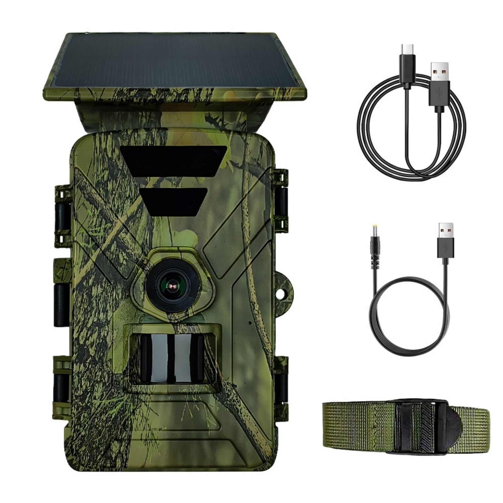 WiFi Trail Camera with Solar Panel, Motion Activated Game Camera with Infrared Night Vision, High Resolution Wildlife Camera with Rechargeable Battery & IP66 Waterproof