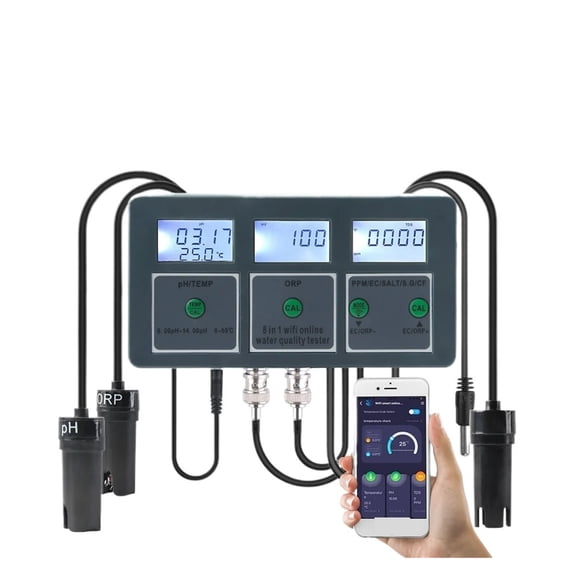 WiFi Tuya Smart PH ORP TDS EC SALT SG TEMP CF Monitor Meter Online Water Quality Tester Data ,Water Test Tool