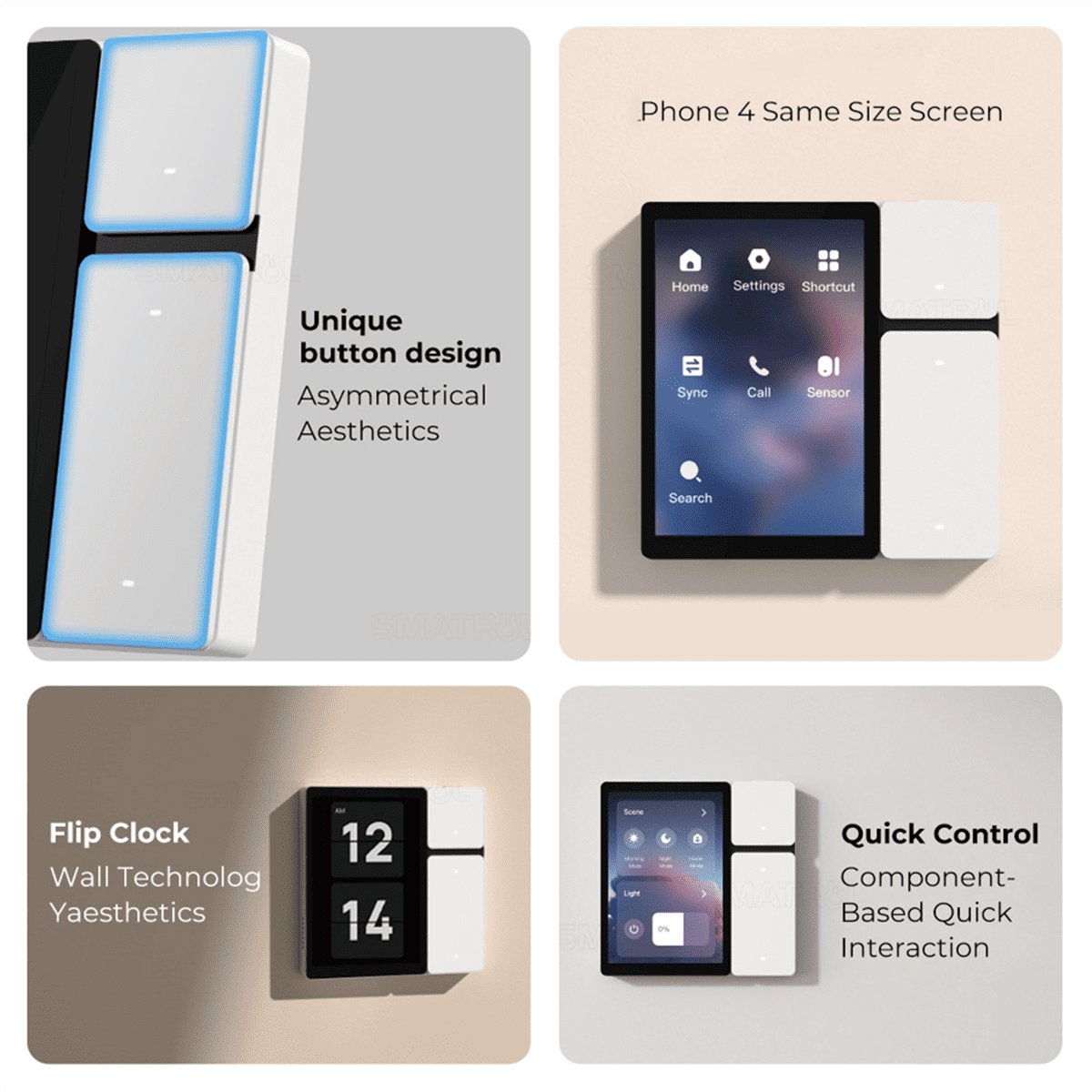 WiFi Tuya Smart Touch Screen 3.5 Inch Panel Scene Switch IR Remote